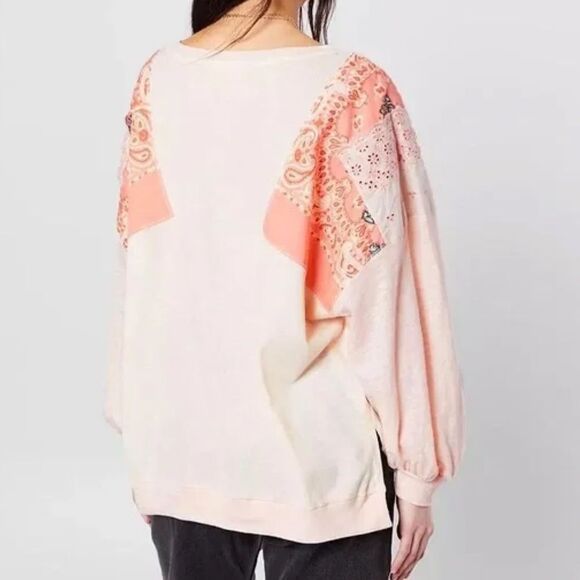 Free People Womens Feelin It Boho Patchwork T-Shirt - Picture 5 of 16